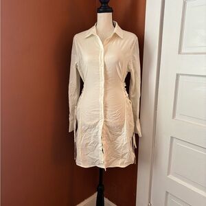 Fashion Nova Off-White Shirt Dress